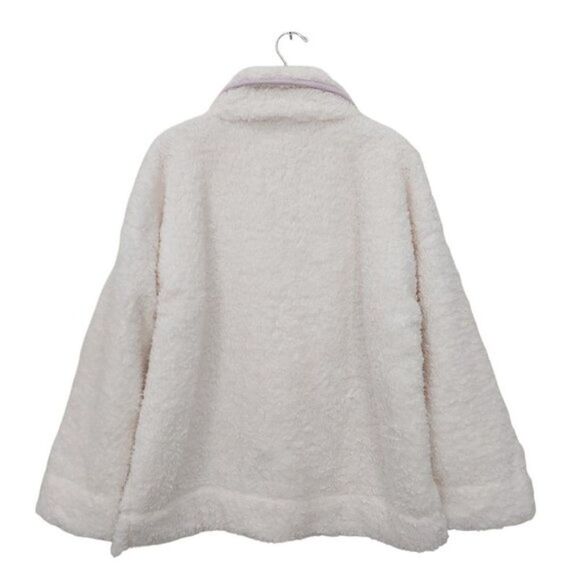 Anthropologie Saturday Sunday Sherpa Jacket Womens Small Cream 1/2 Zip High Neck - Picture 7 of 15